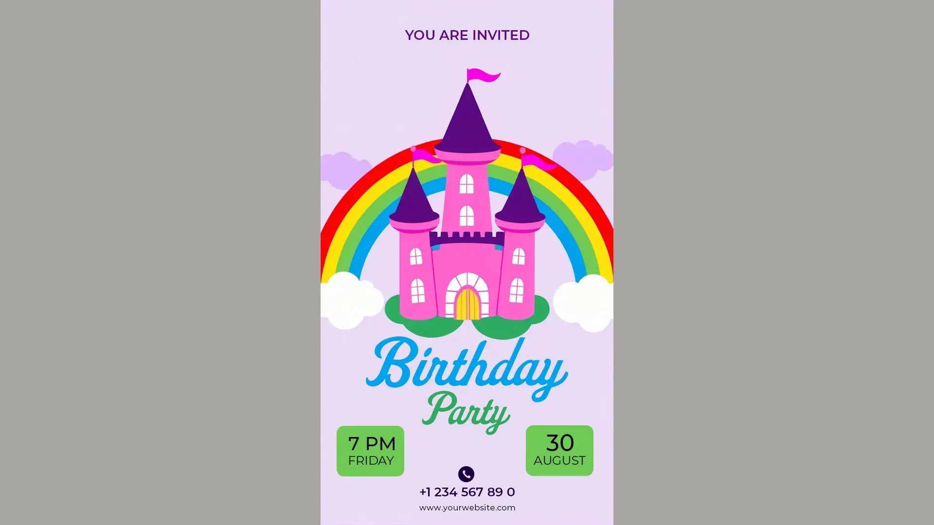 Castle Theme Birthday Party Invitation Card Instagram Story image